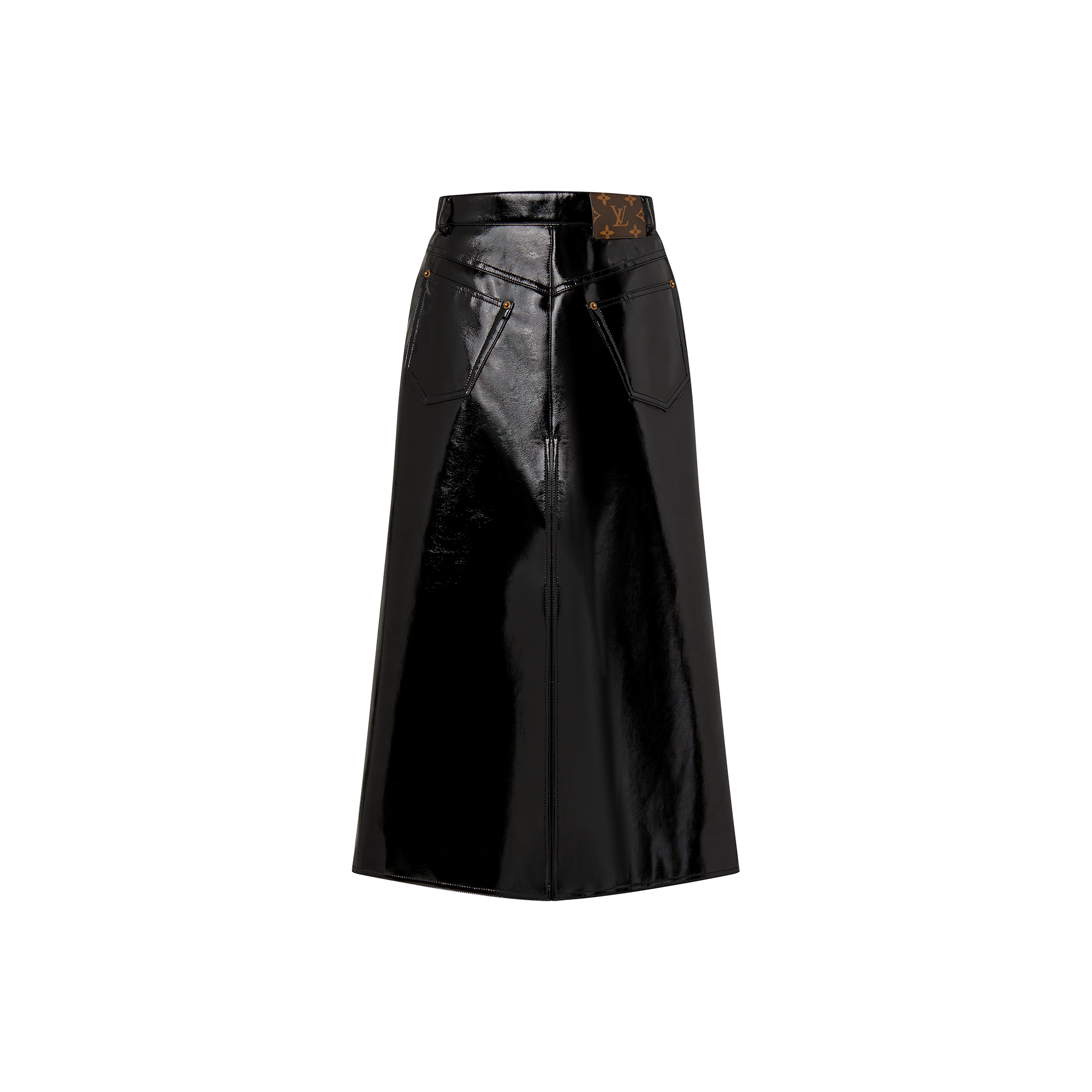 Crinkled Vinyl Midi Skirt - Women - Ready-to-Wear | LOUIS VUITTON ®